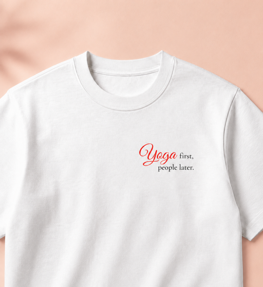 Yoga first people later Heavy Tee